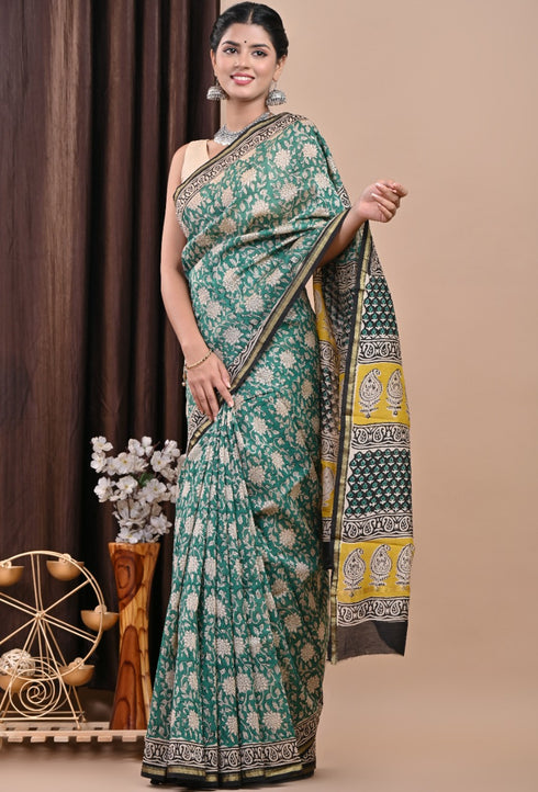 Designer Bagru Print Chanderi Silk Saree (CHSAR29)